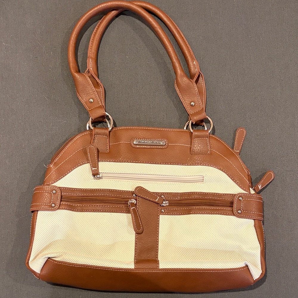 Stone Mountain Accessories Brown and Cream Shoulder Bag